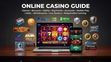 Online Casino Guide: Games, Bonuses, Safety, Payments, Accounts, Mobile Play, Odds, Withdrawals, Live Dealers and Responsible Gaming